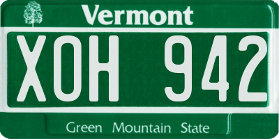 VT license plate XOH942