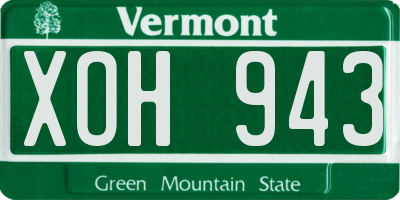 VT license plate XOH943