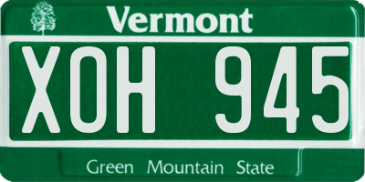 VT license plate XOH945