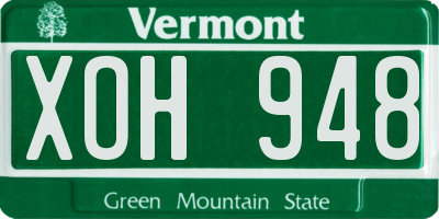 VT license plate XOH948