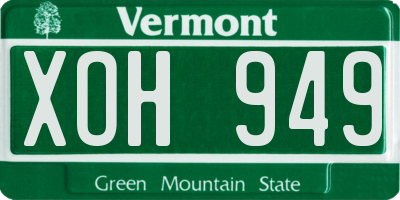 VT license plate XOH949