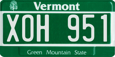 VT license plate XOH951