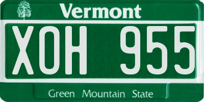 VT license plate XOH955