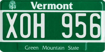 VT license plate XOH956