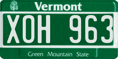 VT license plate XOH963