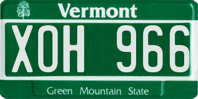 VT license plate XOH966