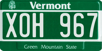 VT license plate XOH967