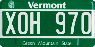 VT license plate XOH970