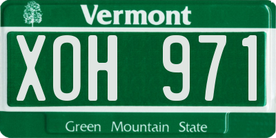 VT license plate XOH971