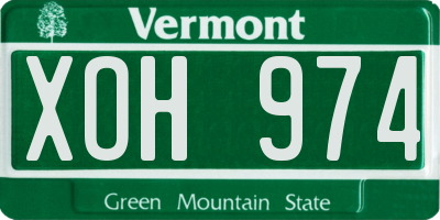 VT license plate XOH974