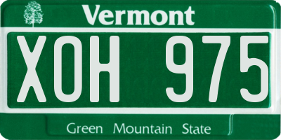 VT license plate XOH975