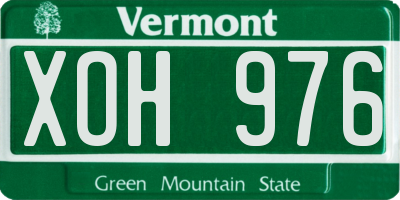 VT license plate XOH976