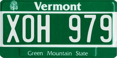 VT license plate XOH979