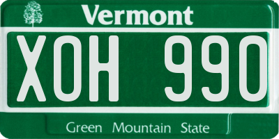 VT license plate XOH990