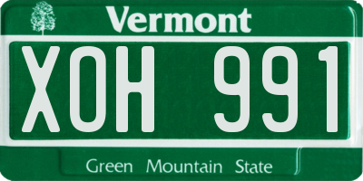 VT license plate XOH991
