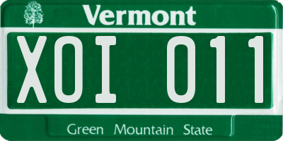 VT license plate XOI011