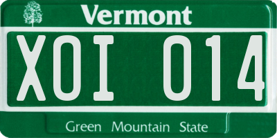 VT license plate XOI014