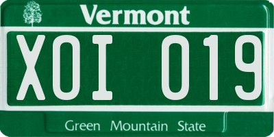 VT license plate XOI019