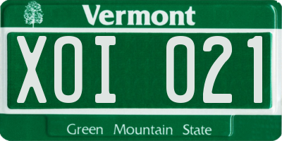 VT license plate XOI021
