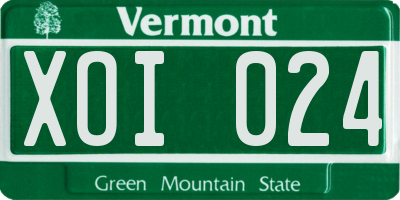 VT license plate XOI024