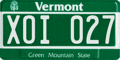 VT license plate XOI027