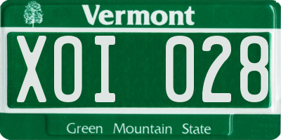 VT license plate XOI028