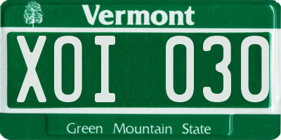 VT license plate XOI030