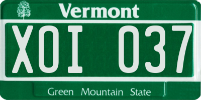 VT license plate XOI037