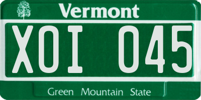 VT license plate XOI045