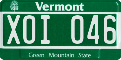 VT license plate XOI046