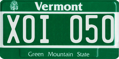 VT license plate XOI050