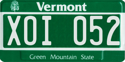 VT license plate XOI052