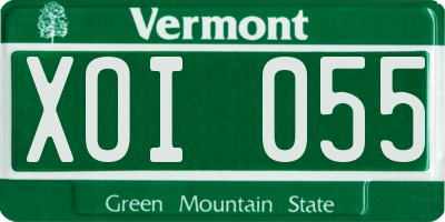 VT license plate XOI055
