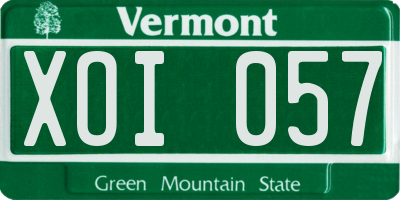 VT license plate XOI057