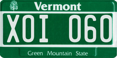 VT license plate XOI060