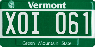 VT license plate XOI061