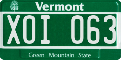 VT license plate XOI063