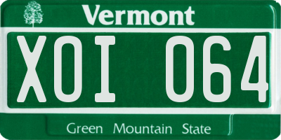 VT license plate XOI064