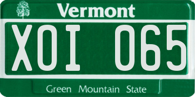 VT license plate XOI065