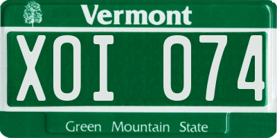 VT license plate XOI074