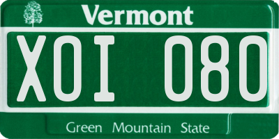 VT license plate XOI080