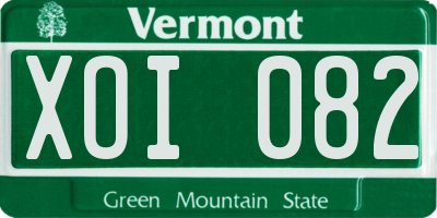 VT license plate XOI082