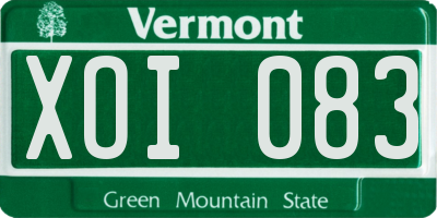 VT license plate XOI083