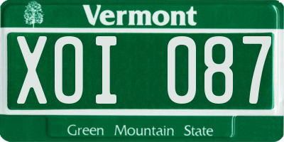 VT license plate XOI087