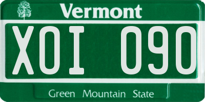 VT license plate XOI090
