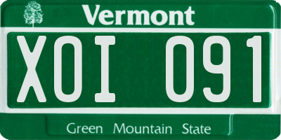 VT license plate XOI091