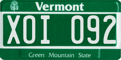 VT license plate XOI092