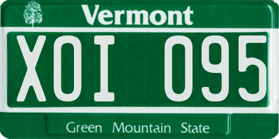 VT license plate XOI095