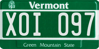 VT license plate XOI097