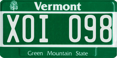 VT license plate XOI098